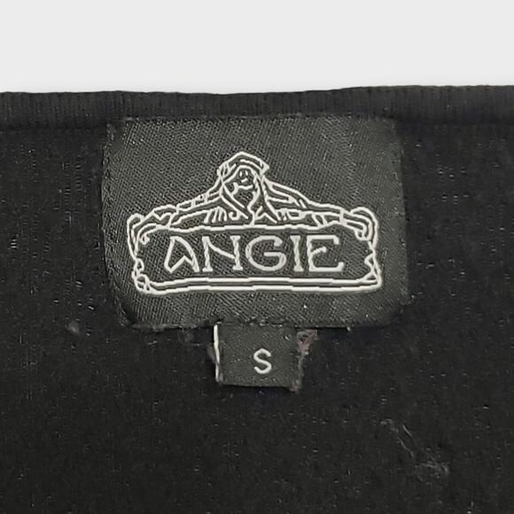 Angie Black Smocked Mini Sweater Dress Sz Small Y2K Gothic Emo - Picture 7 of 13